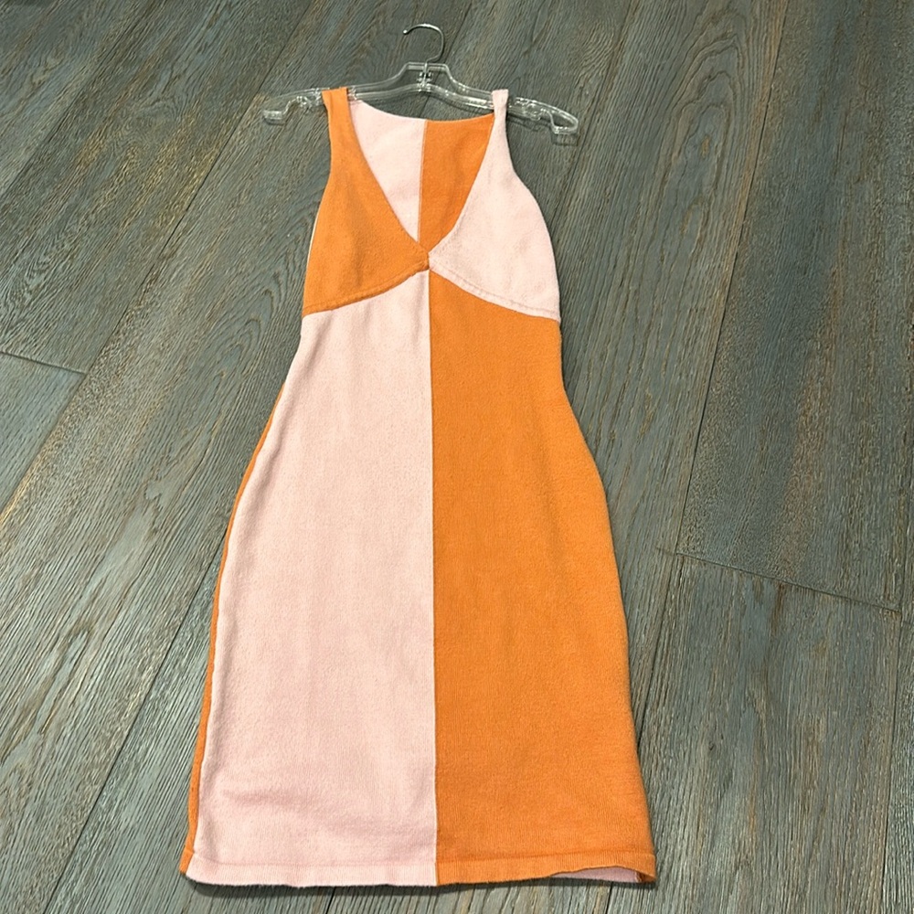 Pink and orange bodycon dress